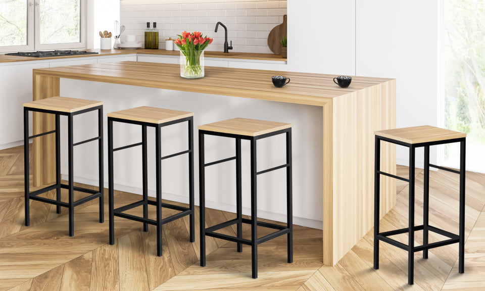 Tabourets de bar industriels Memphis - Lot de 4