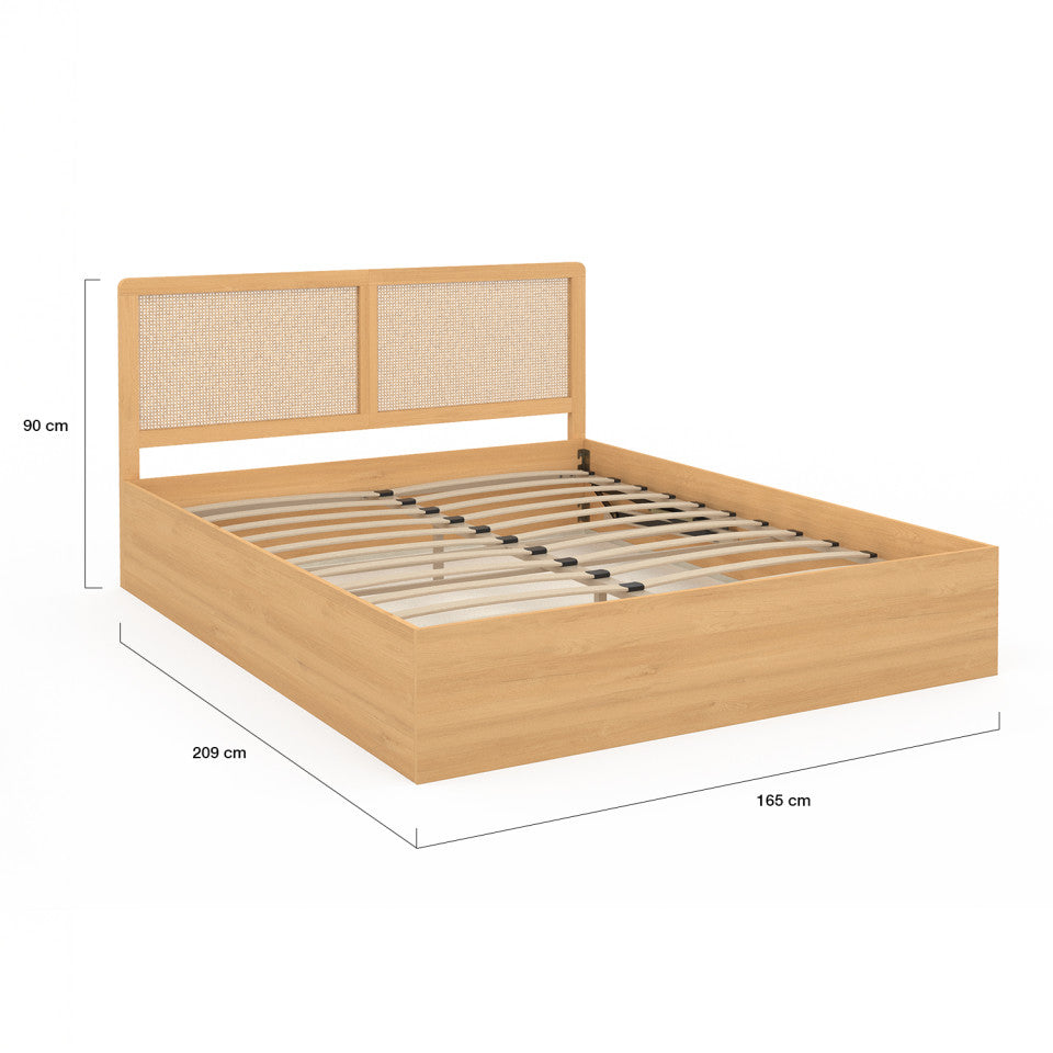 Lit coffre Eve 160x200cm cannage