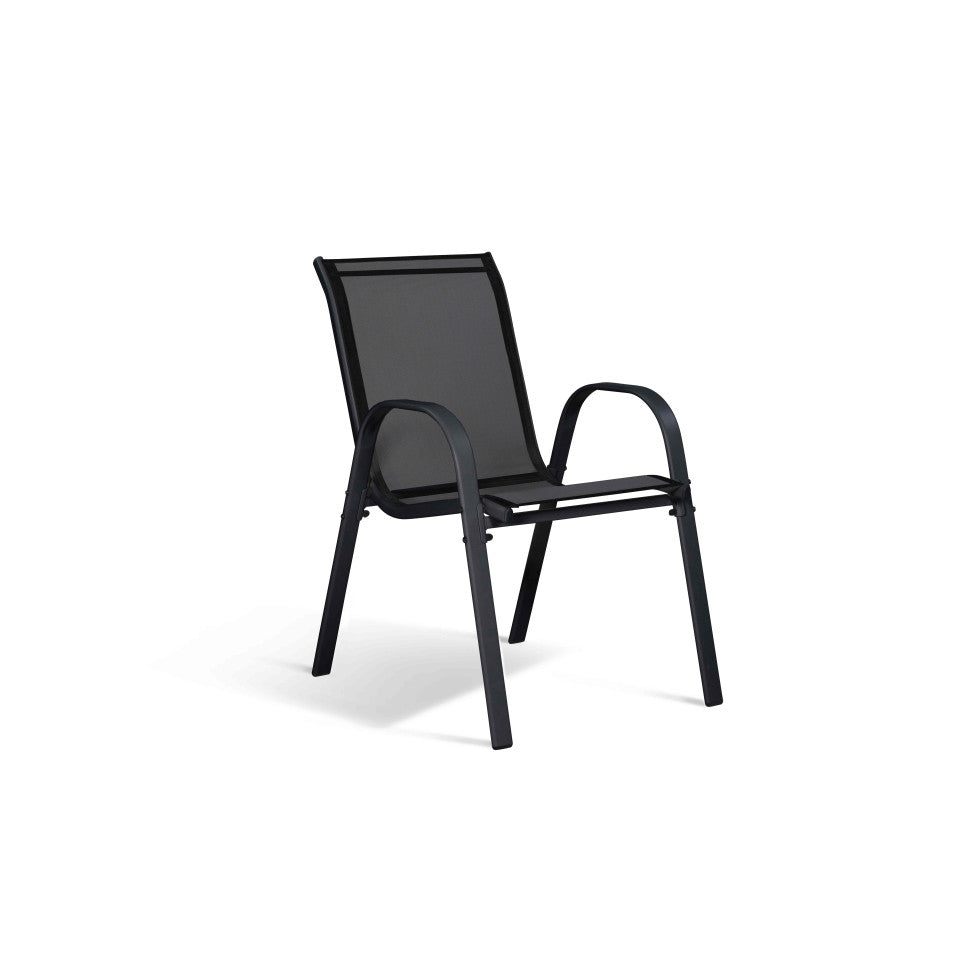 Chaises de jardin empilables en textilène mix de couleurs - lot de 6