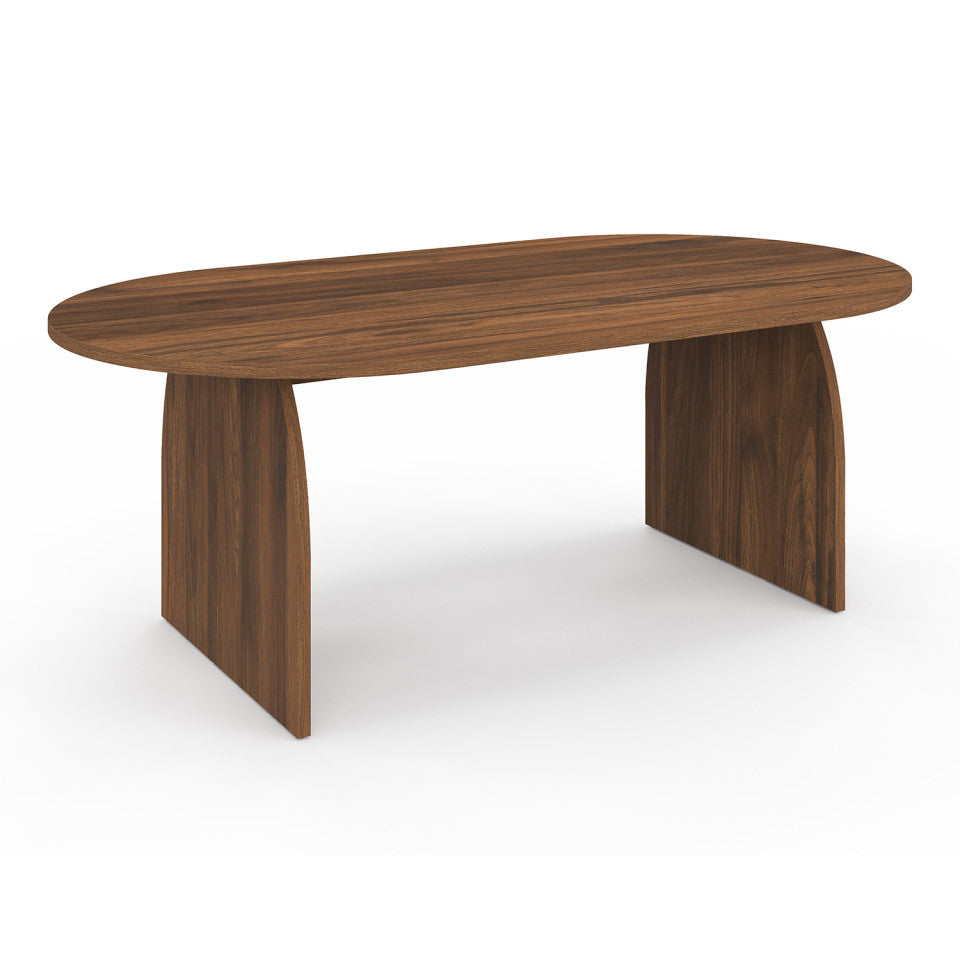 Table basse Japandi effet noyer