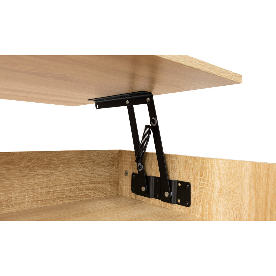 Table basse Tania avec plateau relevable bois et pieds blanc L110cm