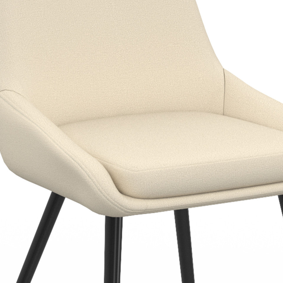 Chaises Ornella assise tissu beige et pieds métal noirs - lot de 2