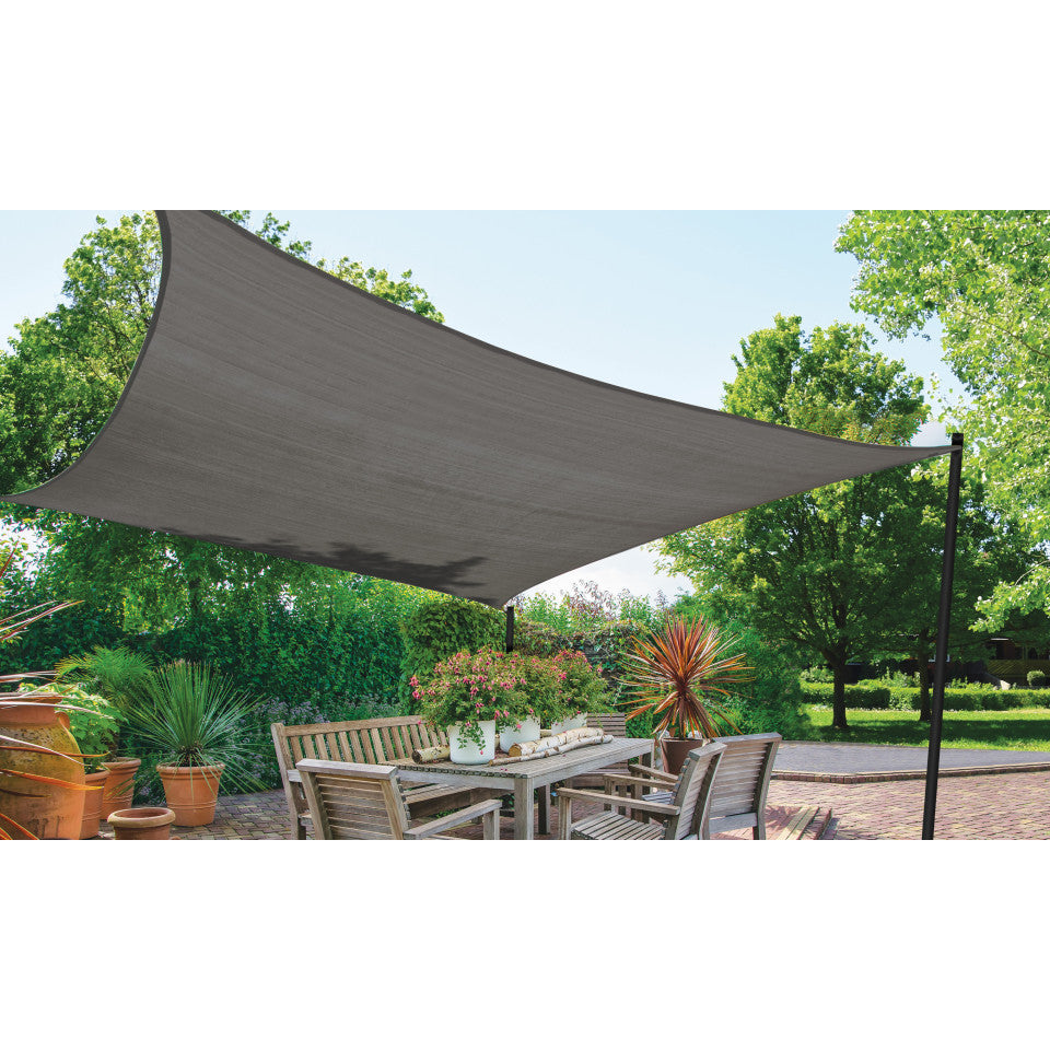 Voile d'ombrage rectangulaire taupe 4x6m