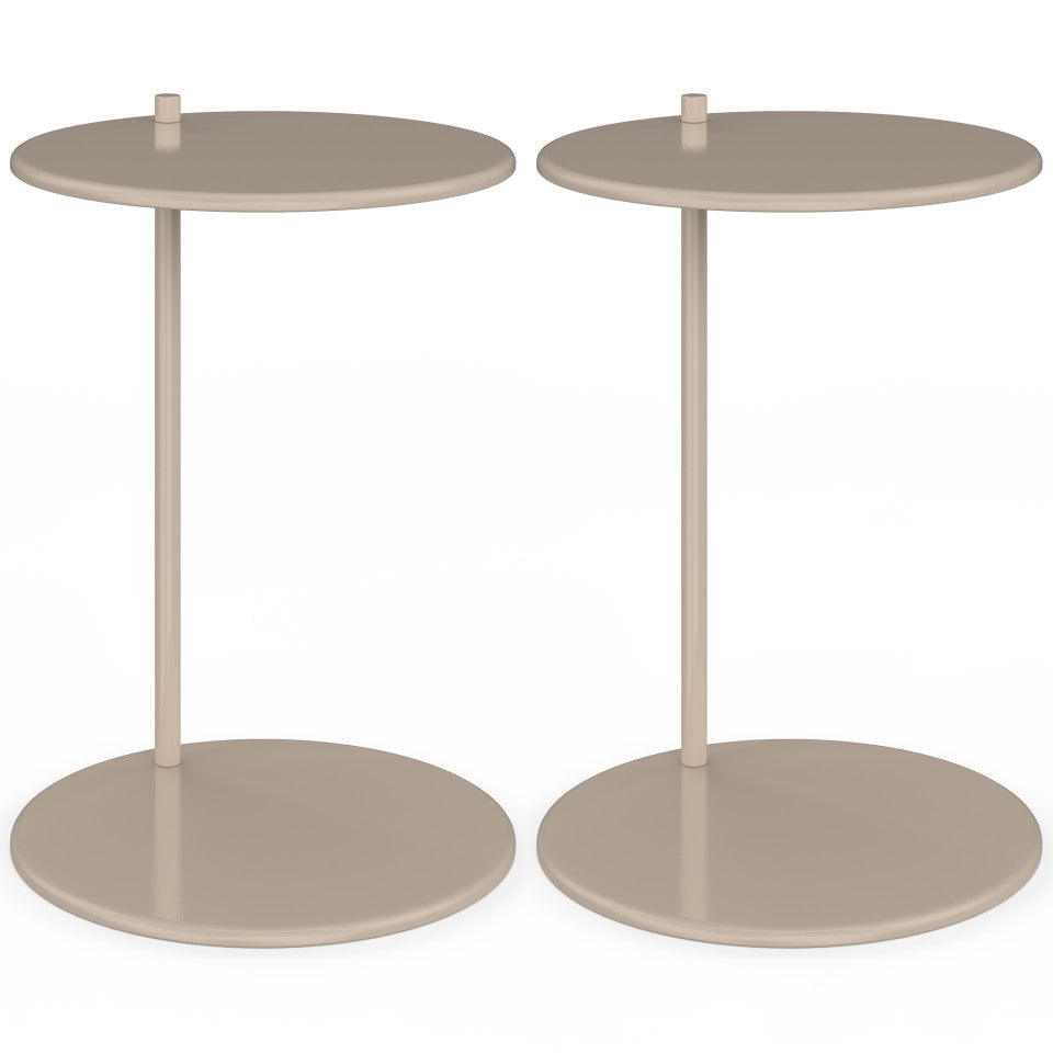 Tables d'appoint Léante métal taupe - lot de 2