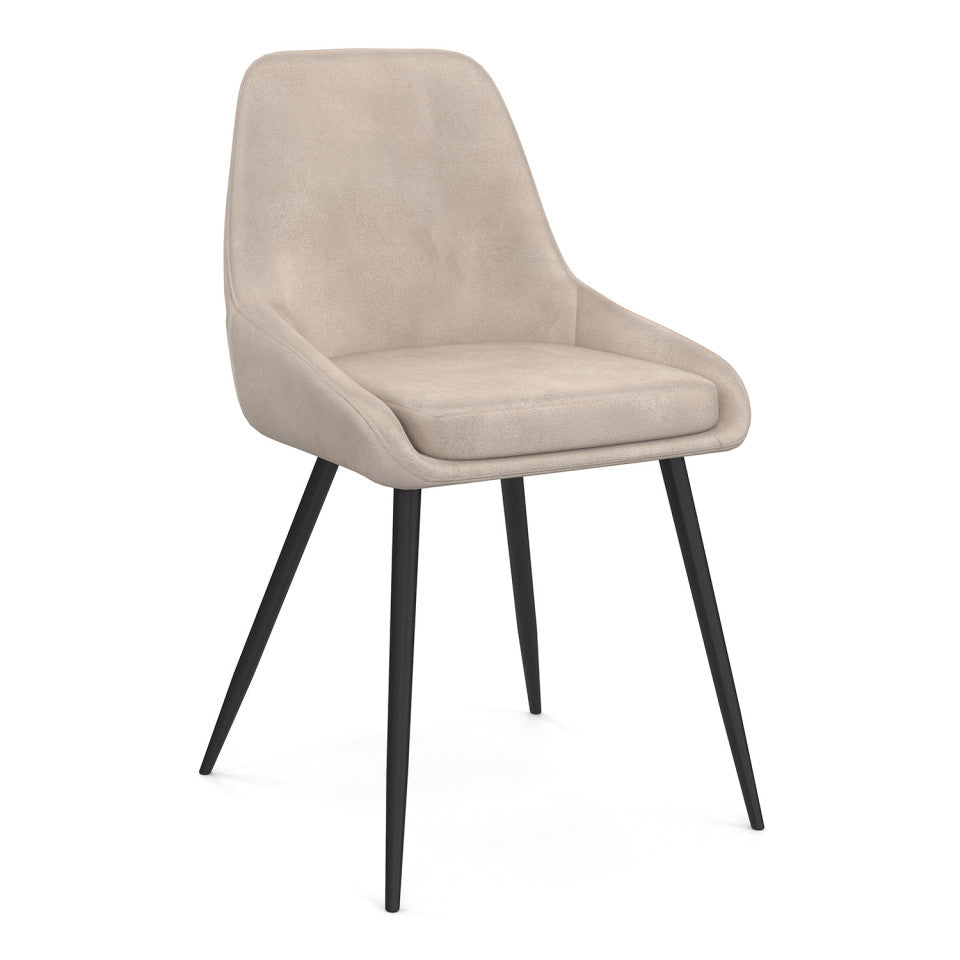 Chaises Olivia assise taupe pieds métal - lot de 4