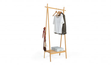 Portant pliable à vêtements Maya en bambou