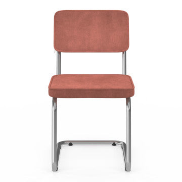 Chaises Naya bouclette terracotta pied métal - lot de 4