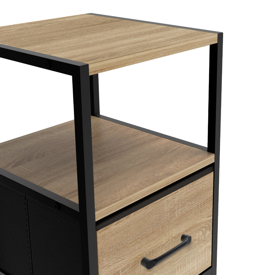 Tables de chevet Iris avec 1 tiroir et 1 niche - lot de 2