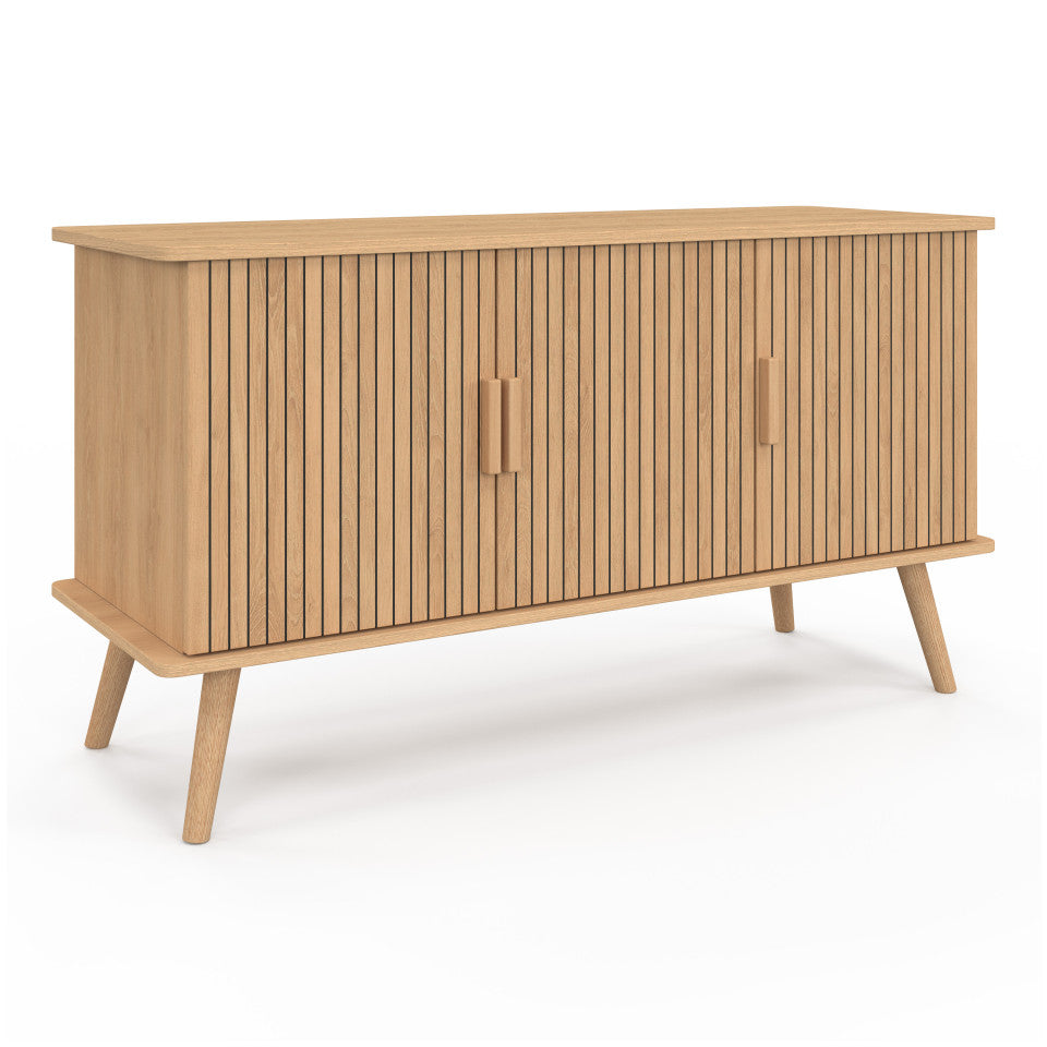 Buffet Faustine 3 portes effet lattes L110cm
