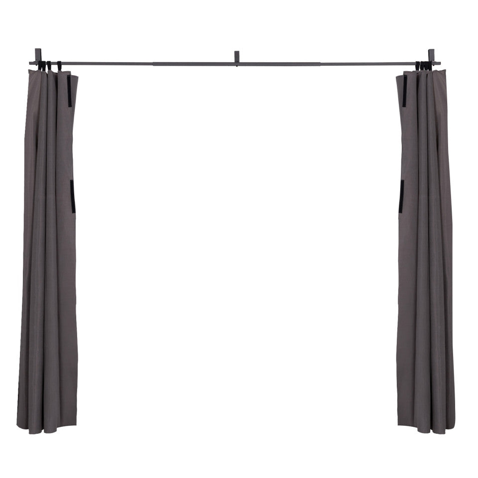 Rideau universel pour pergola gris avec tringle 3m