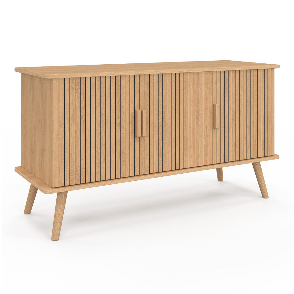 Buffet Faustine 3 portes effet lattes L110cm