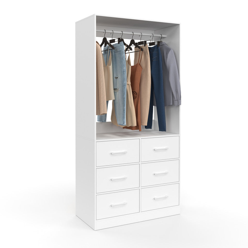 Dressing Uma blanc 6 tiroirs
