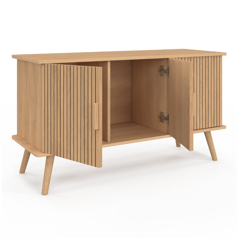 Buffet Faustine 3 portes effet lattes L110cm