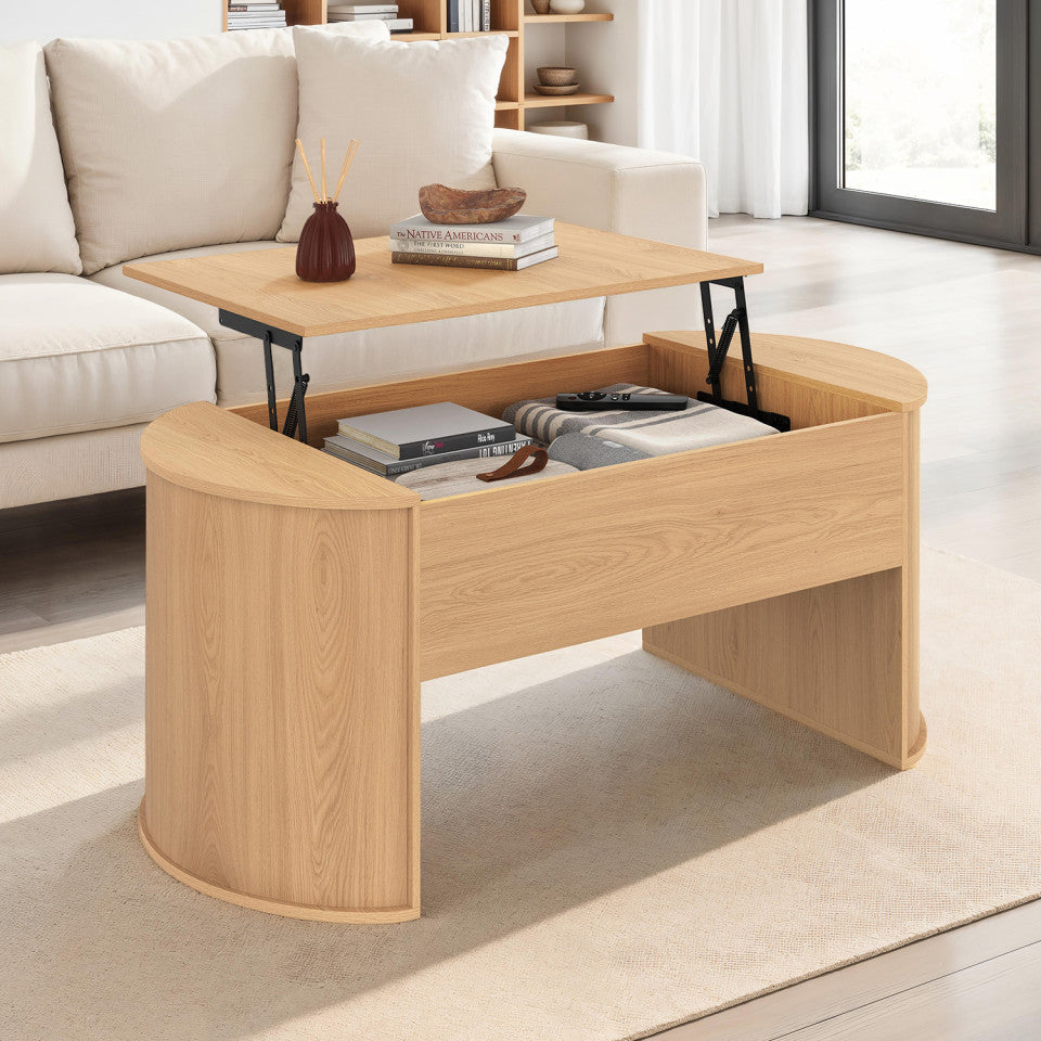 Table basse Nami relevable effet hêtre