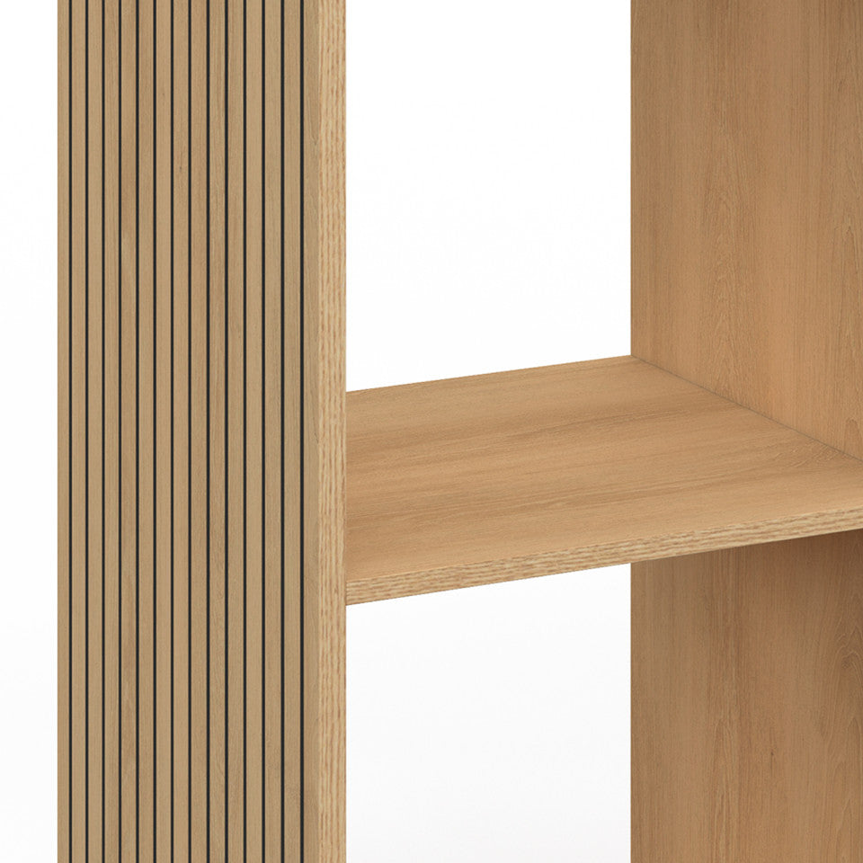Meuble de rangement cube Faustine 6 case effet lattes