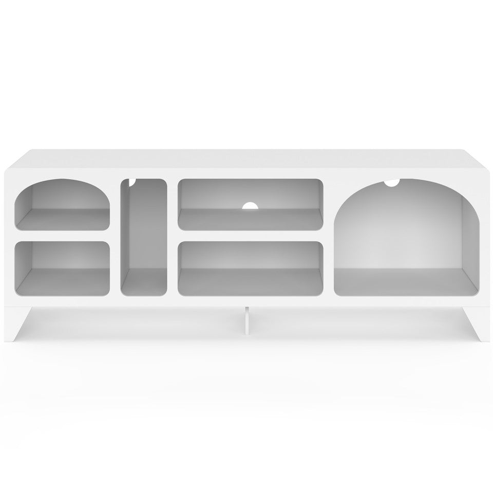Meuble TV Alanya organique blanc 140cm