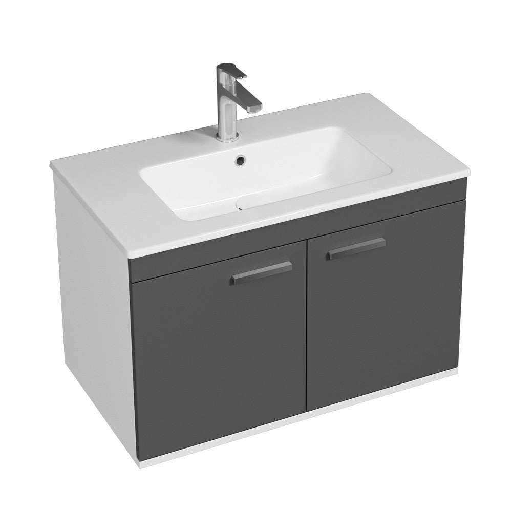 Meuble simple vasque Rubite 2 portes 90 cm