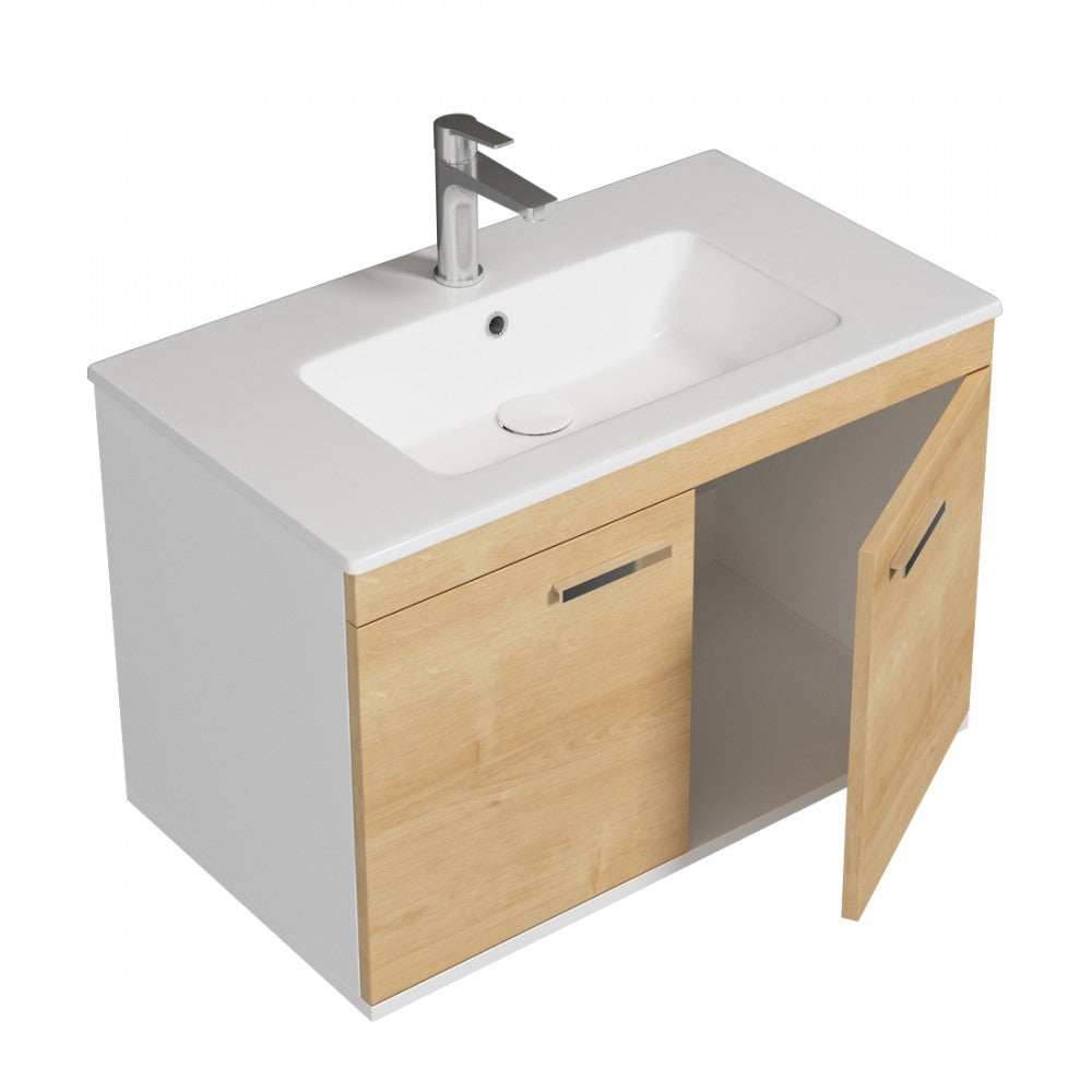 Meuble simple vasque Rubite 2 portes 80 cm
