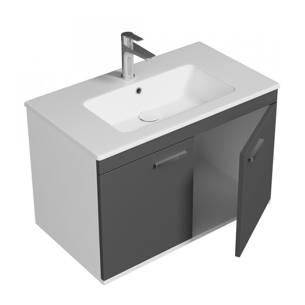 Meuble simple vasque Rubite 2 portes 80 cm
