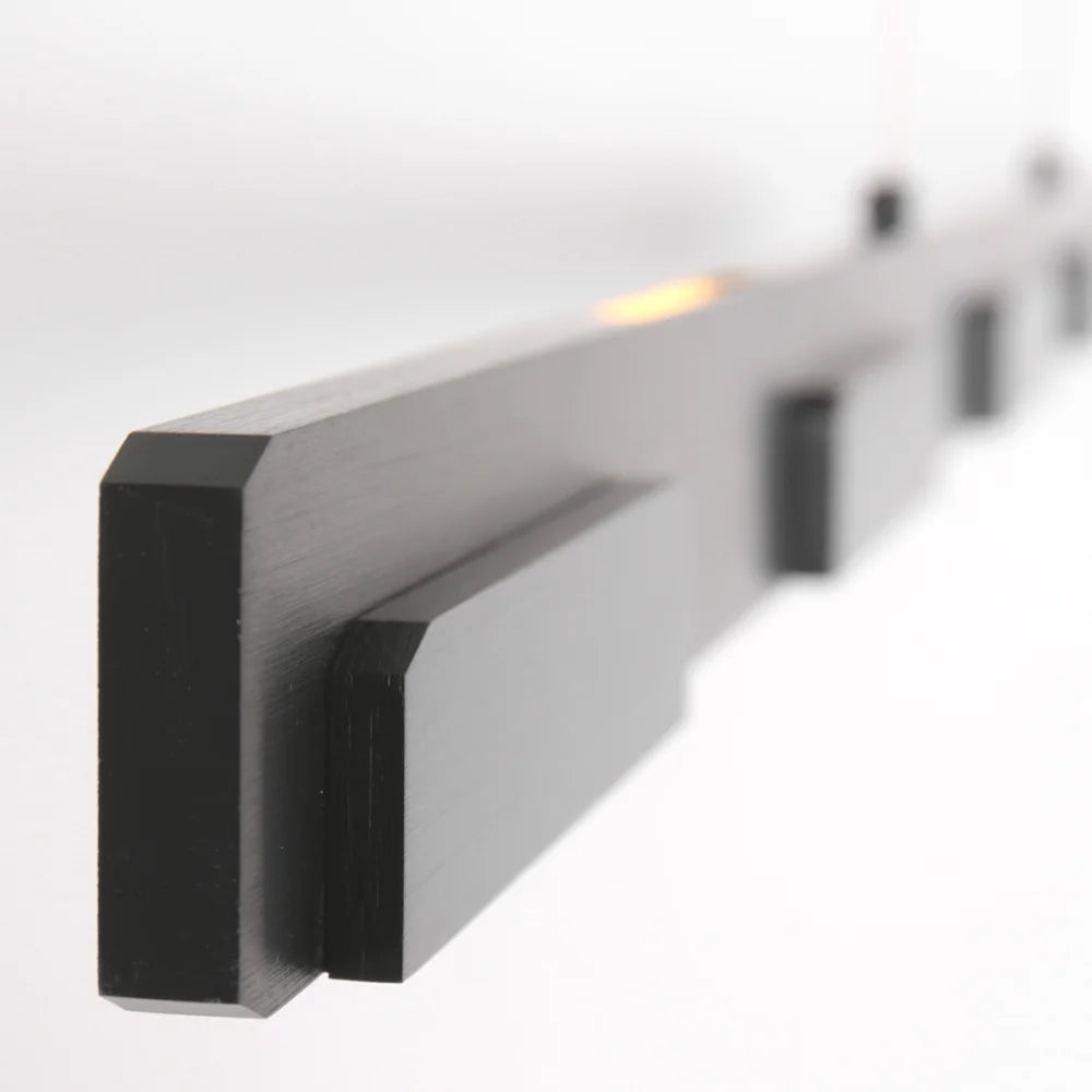Lampe design suspension noire - 7 lumières - Bloc