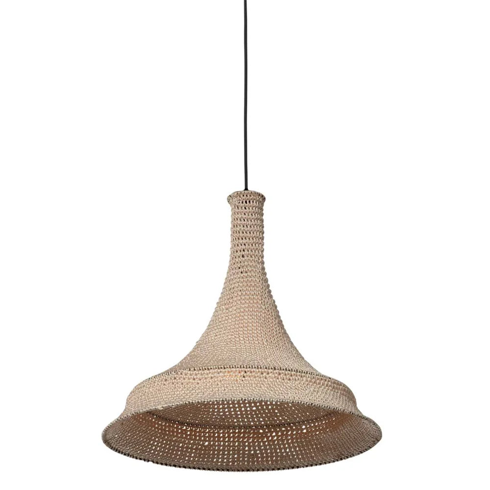 Lampe suspension orientale tissée main crème