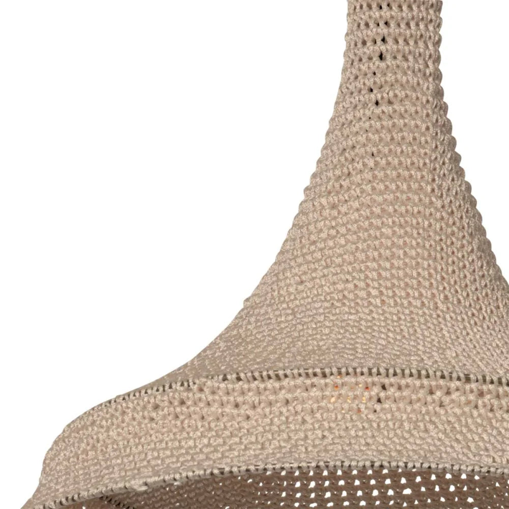 Lampe suspension orientale tissée main crème