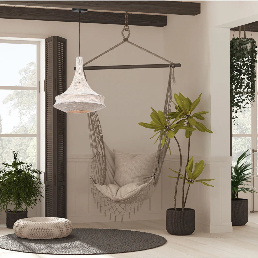 Lampe suspension orientale tissée main