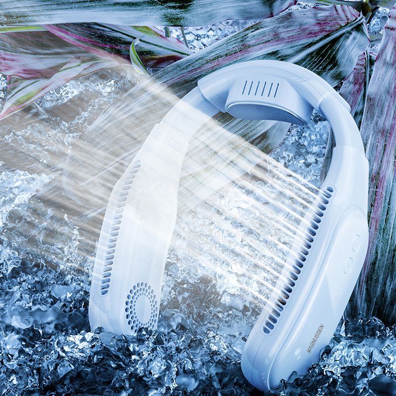 Ventilateur de cou portable blanc luxe