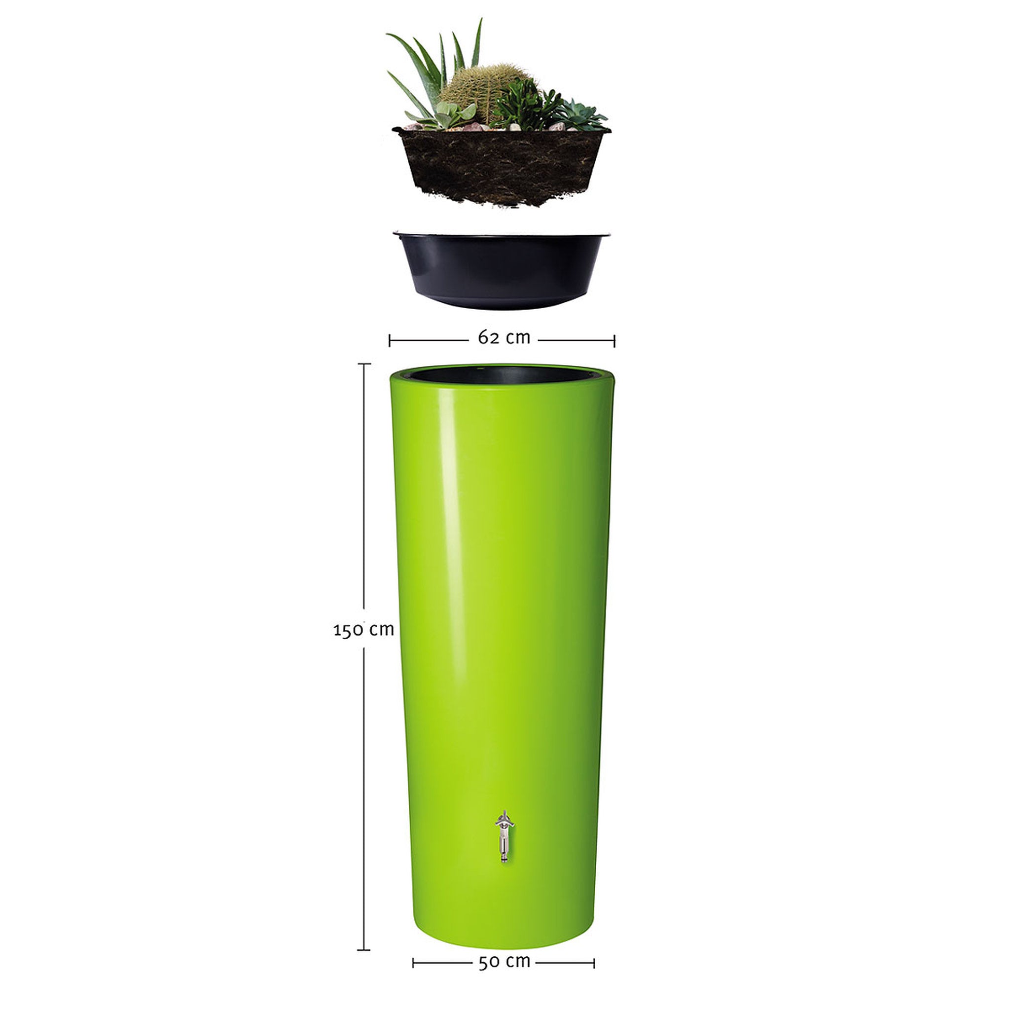 Récupérateur d´eau de pluie Color 2 en 1 350 L - Apple